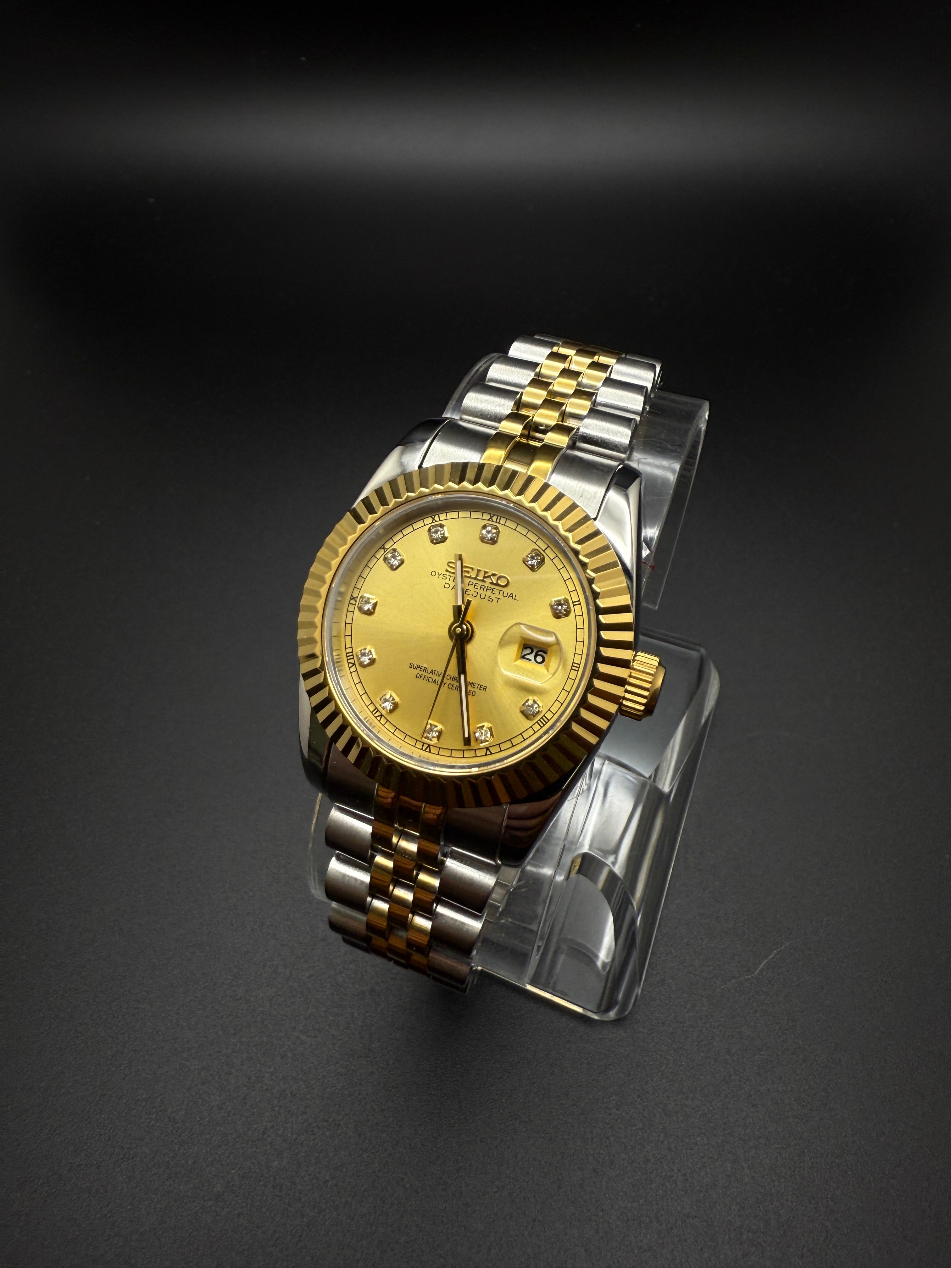 WOMEN’S SEIKOJUST TWO TONE GOLD GEM DIAL