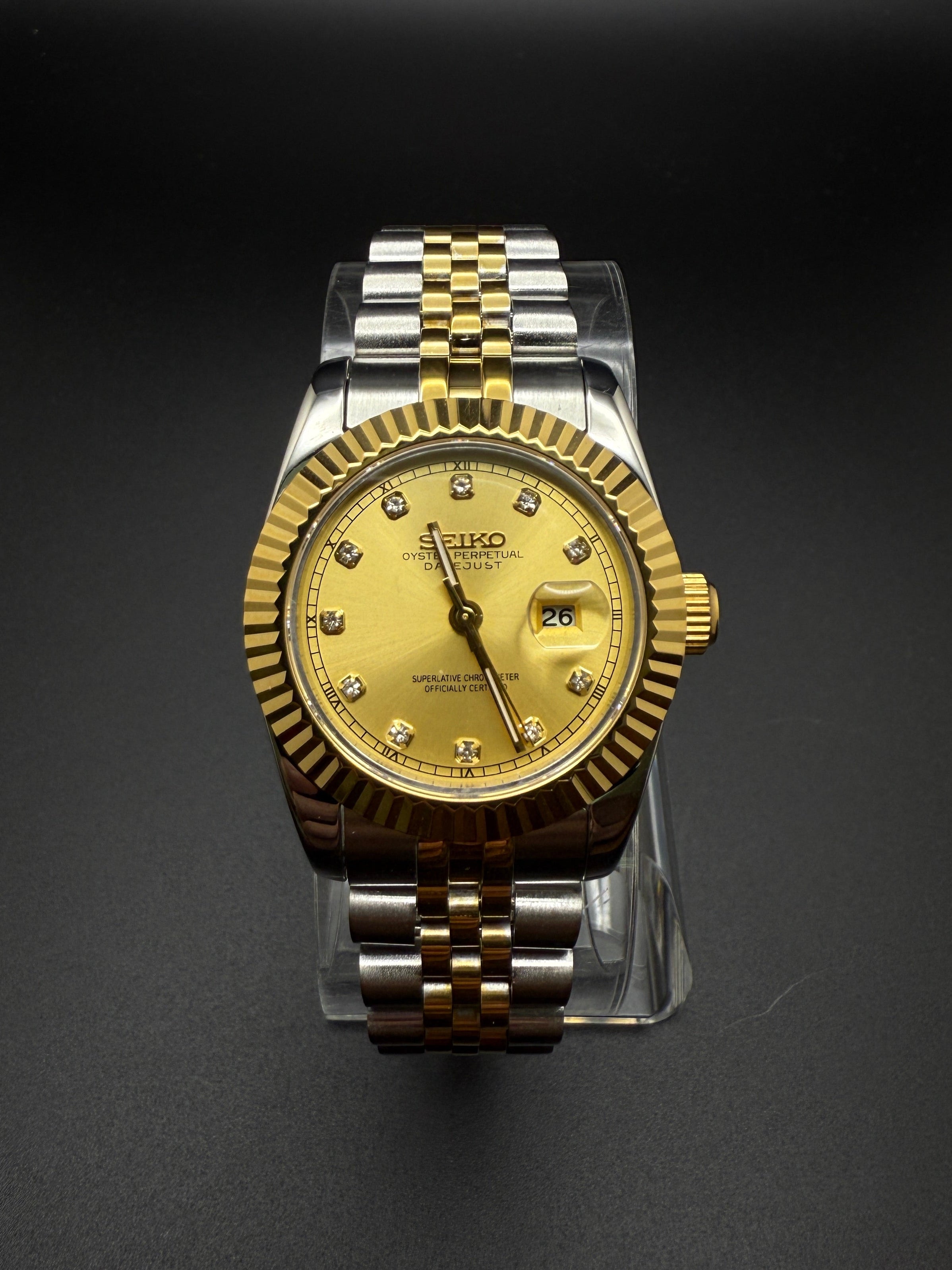 WOMEN’S SEIKOJUST TWO TONE GOLD GEM DIAL