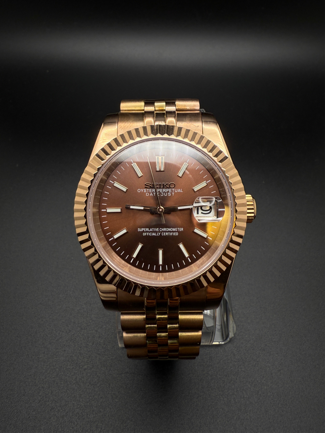 SEIKOJUST ROSE GOLD BROWN STICK