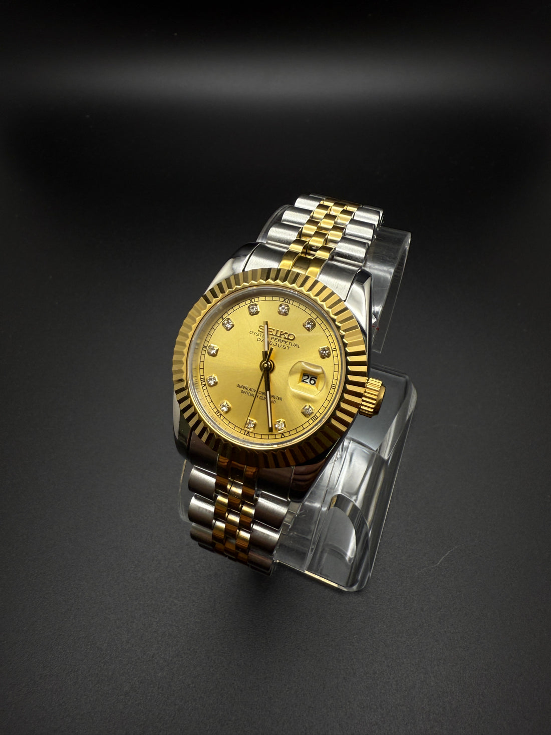 WOMEN’S SEIKOJUST TWO TONE GOLD GEM DIAL