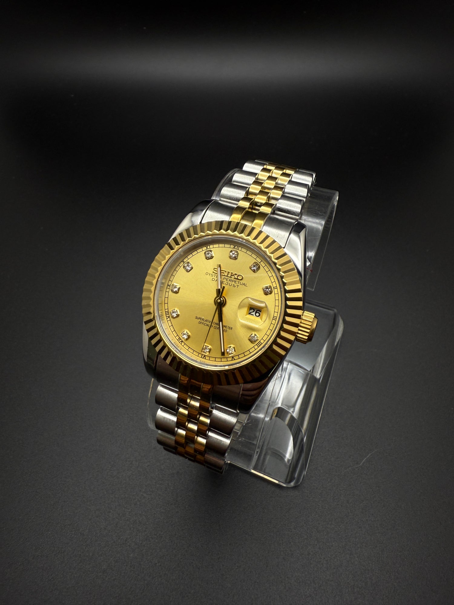 WOMEN’S SEIKOJUST TWO TONE GOLD GEM DIAL