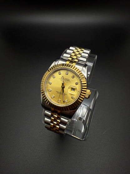 WOMEN’S SEIKOJUST TWO TONE GOLD GEM DIAL