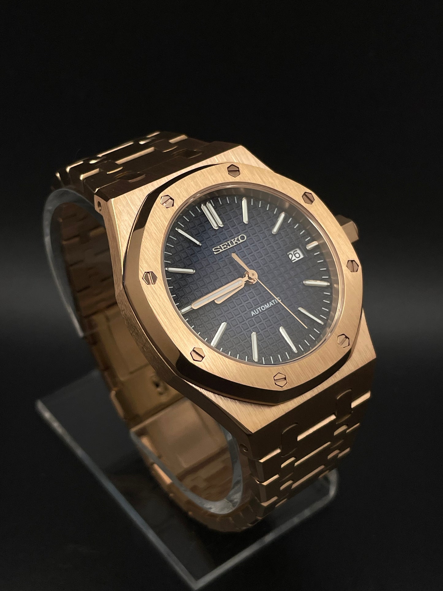 SEIKOAK (BLUE ON ROSE GOLD)