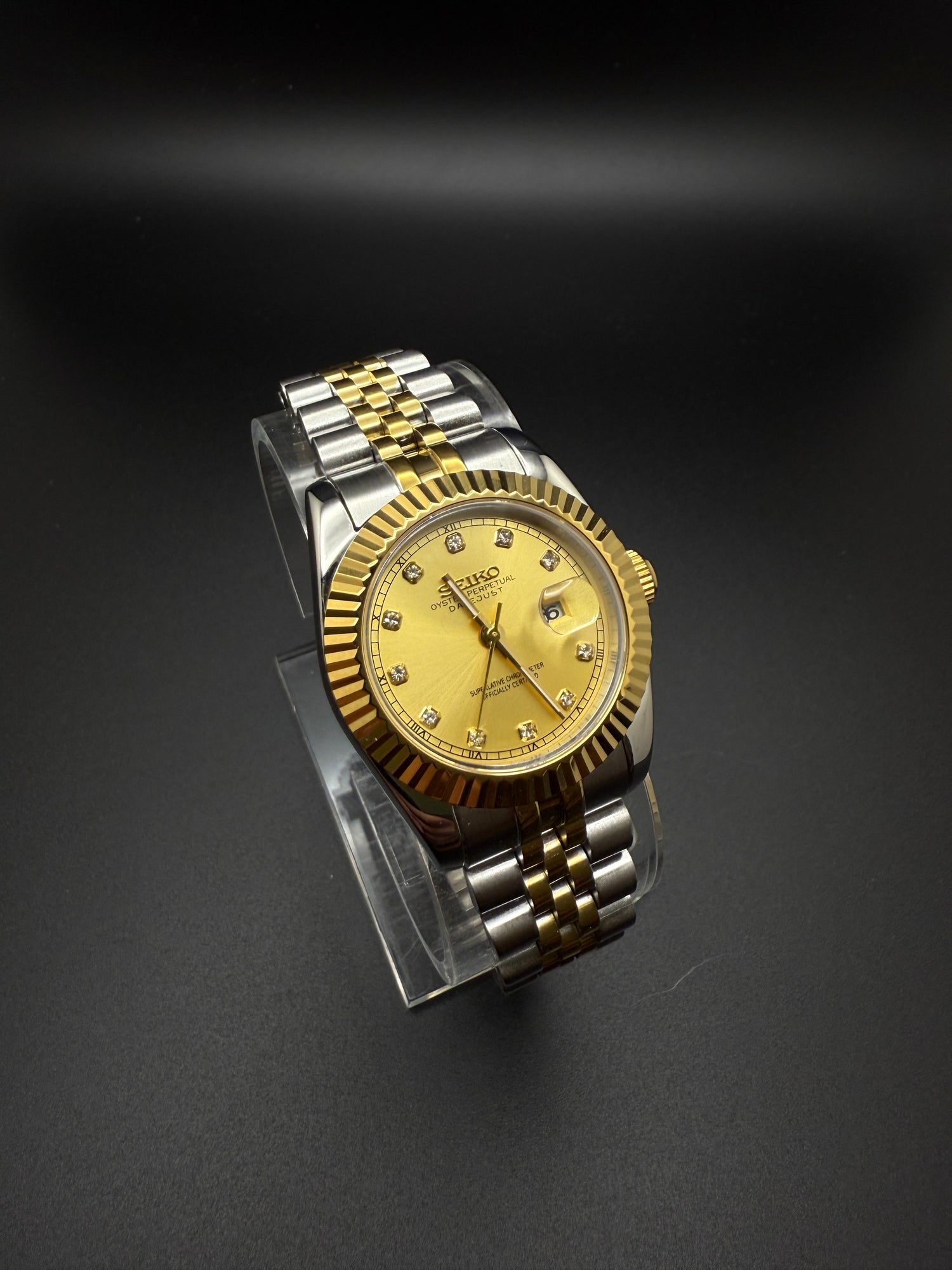 WOMEN’S SEIKOJUST TWO TONE GOLD GEM DIAL
