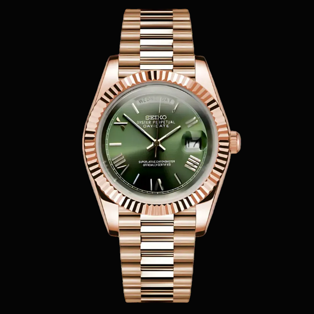 SEIKODATEMOD - ROSE GOLD - OLIVE ROMAN