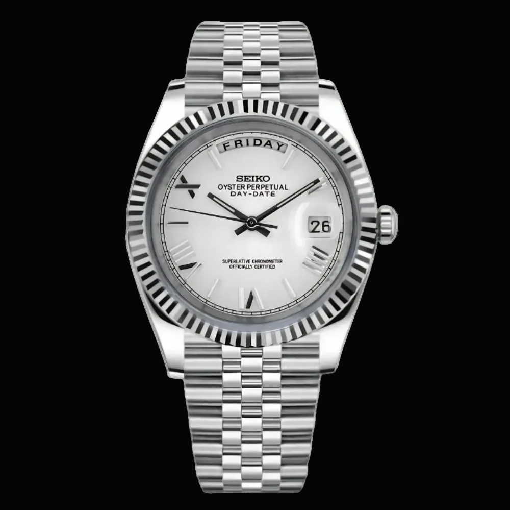 SEIKODATE MOD - SILVER ROMAN